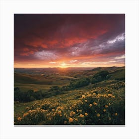 Sunset In The Valley Canvas Print