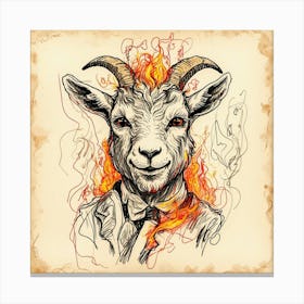 Goat In Flames 28 Canvas Print