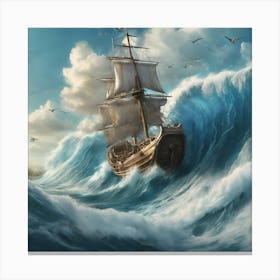 Ship In The Sea Canvas Print