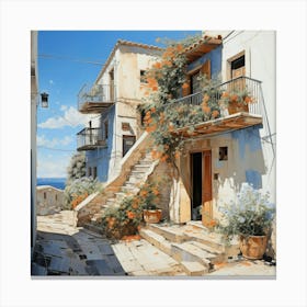 Aegean Village 1 Canvas Print