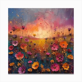 Sunset Flowers 4 Canvas Print