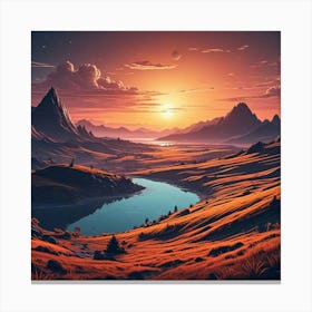 Sunset Landscape Canvas Print