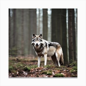 Wolf In The Forest 88 Canvas Print