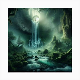 Waterfall In The Forest 73 Canvas Print