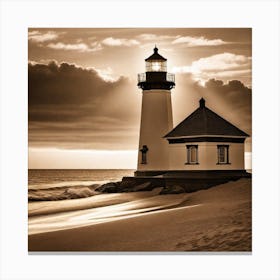 Lighthouse At Dusk 11 Canvas Print