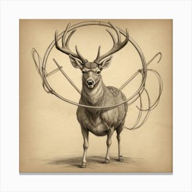 Deer With Horns 1 Canvas Print