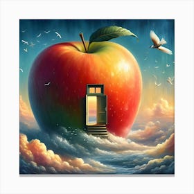 Apple, Surrealist Painting Canvas Print