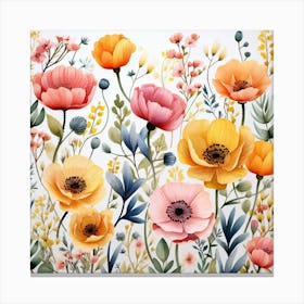 Watercolor Flowers 8 Canvas Print