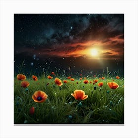 Poppy night Canvas Print