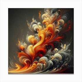 Abstract FireWith Swirling Shades And smokes, Wallart Canvas Print