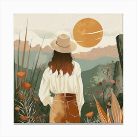 Girl In A Hat Canvas Print