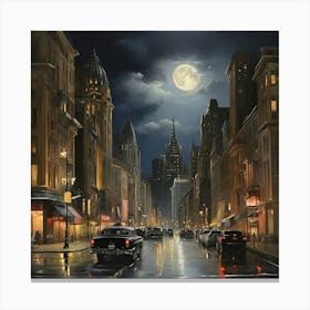 Night In The City Art Print 0 Canvas Print