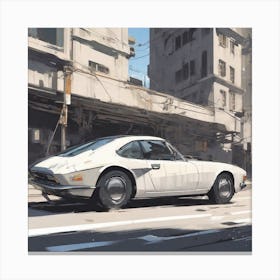 Black On White Car Vector Acrylic Painting Trending On Pixiv Fanbox Palette Knife And Brush Strok (14) Canvas Print