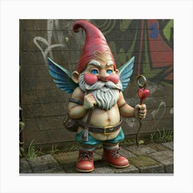 Gnome With Heart Arrow Canvas Print