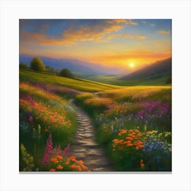 Path To the Sunset Canvas Print