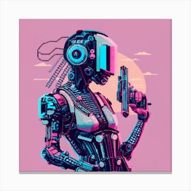 Pixel Art Cyberpunk Poster 3 Canvas Print