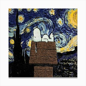 dog House Art Starry Night Van Gogh Canvas Print