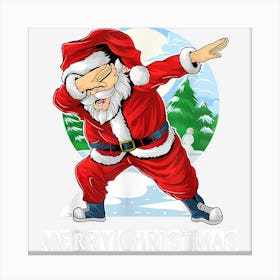 Dabbing Santa Claus Funny Boys Men Dab Dance Xmas Christmas Canvas Print