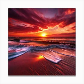 Sunset On The Beach 354 Canvas Print