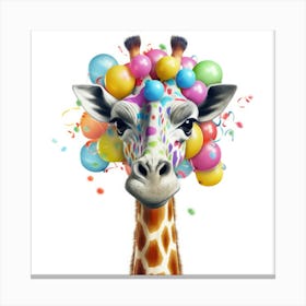 Birthday Giraffe 6 Canvas Print