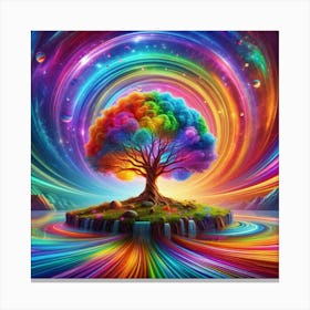 The rainbowed tree of life Canvas Print