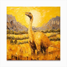 Dinosaur In The Grass Canvas Print