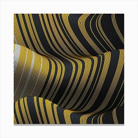 Abstract Gold And Black Stripes Canvas Print