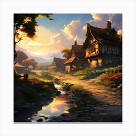 Village In The Countryside Canvas Print