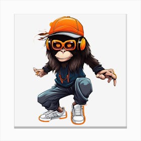 Dj Monkey Skateboarder Canvas Print