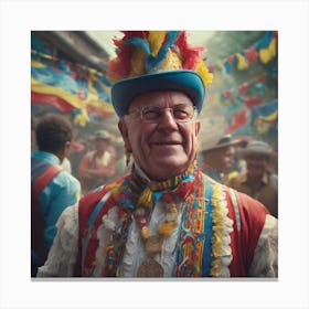 Old Man With Feathers Canvas Print