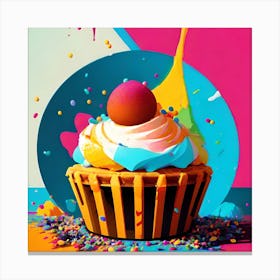 Cupcake With Sprinkles Canvas Print