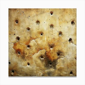 Weathered Concrete Wall With Bullet Holes Canvas Print