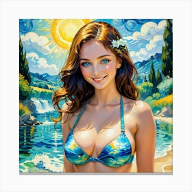 Beautiful Girl In Bikini xvh Canvas Print