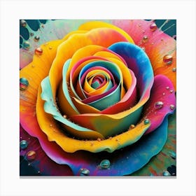 Abstract painting of a magical organic rose 10 Canvas Print