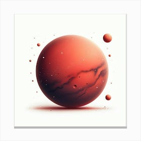 Red Planet With Planets Canvas Print