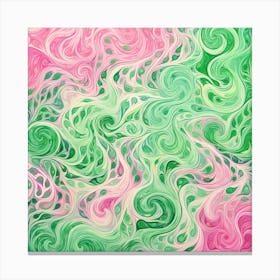 Swirls Of Pink And Green Canvas Print