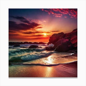 Sunset On The Beach 373 Canvas Print