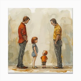 Family Of Three Canvas Print