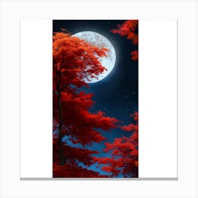 Full Moon Over Trees Canvas Print