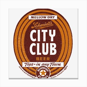 City Club Beer Canvas Print