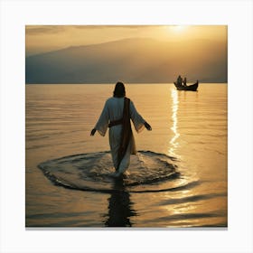 Jesus Walking In The Water 17 Canvas Print