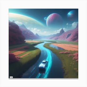 Space Landscape 8 Canvas Print