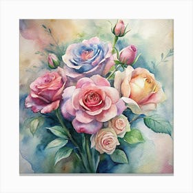 Watercolor Roses 5 Canvas Print