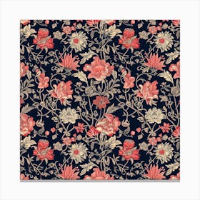Fern Frost Bloom London Fabrics Floral Pattern 1 Canvas Print