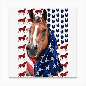 Hot Trend Patriotic Horse American Flag Horse 4th Of Canvas Print