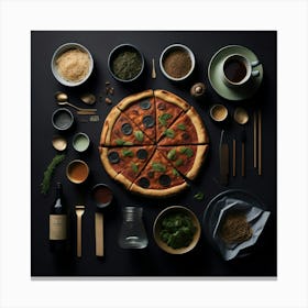 Pizza Props Knolling Layout (74) Canvas Print