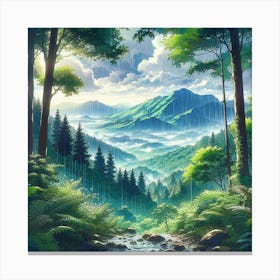 Forest In The Rain Canvas Print