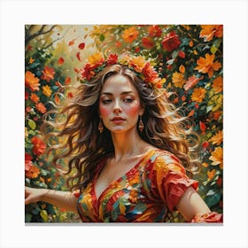 Woman In A Dress Canvas Print