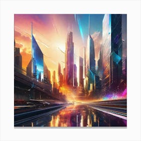 Futuristic City 81 Canvas Print