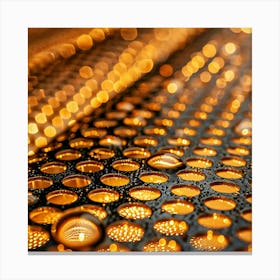 Water Droplets On A Metal Surface Canvas Print